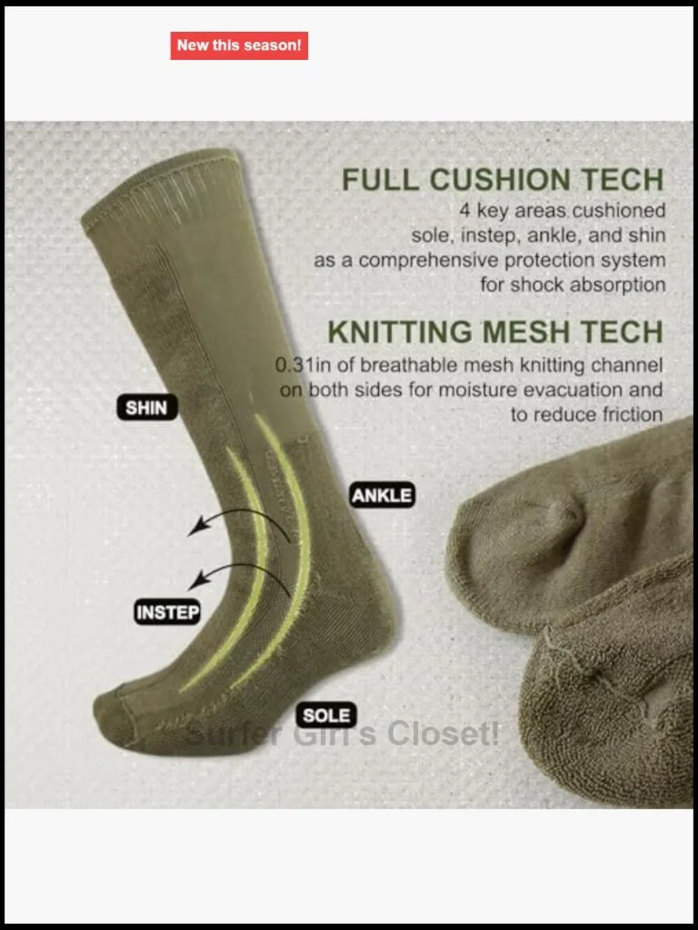 Over-the-Calf Hiking Socks, Moisture-Wicking Tactical Boot Socks 4-Pack